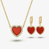 Wholesale 925 Sterling Silver Love Water Drops Bell Pattern Earrings And Necklace Set For Women With Electroplating Light Luxury Style
