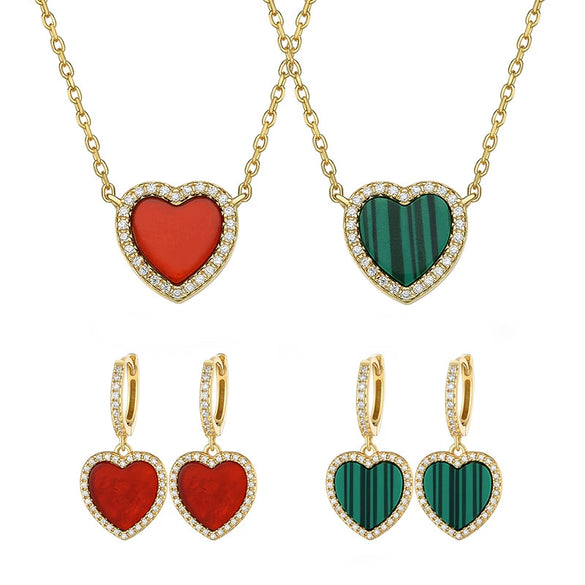 Wholesale 925 Sterling Silver Love Water Drops Bell Pattern Earrings And Necklace Set For Women With Electroplating Light Luxury Style