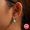 Wholesale 925 Sterling Silver Luxury Turquoise Earrings With Geometric Design And Electroplating For Women