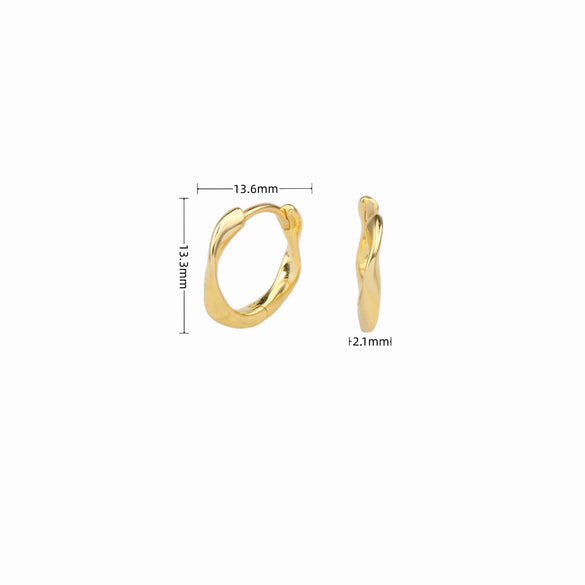 Wholesale 925 Sterling Silver M?bius Twist Wave Earrings Electroplated For Women