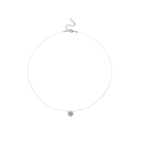 Wholesale 925 Sterling Silver Mermaid Tear Pendant Necklace With Invisible Fish Line For Women Electroplated In Platinum Or 18K Gold