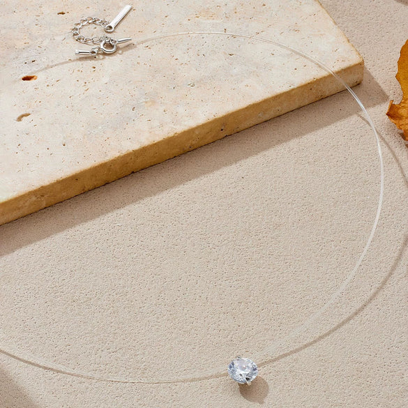 Wholesale 925 Sterling Silver Mermaid Tear Pendant Necklace With Invisible Fish Line For Women Electroplated In Platinum Or 18K Gold