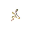 Wholesale 925 Sterling Silver Microinlaid Colored Diamond Snake Ring For Women With Electroplating Animal Pattern