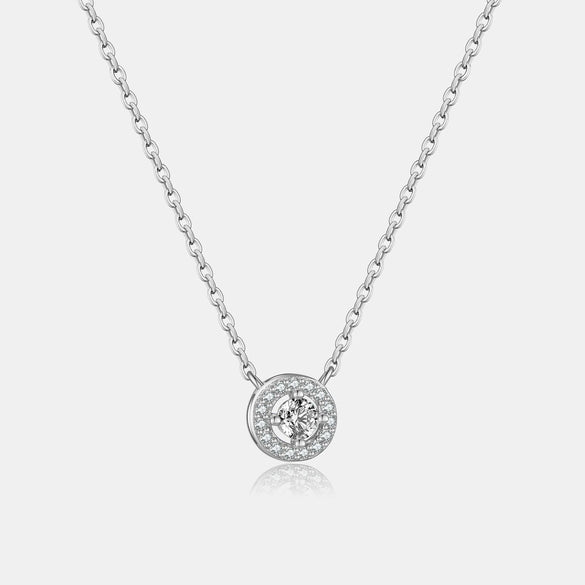 Wholesale 925 Sterling Silver Microinlaid Pearshaped Clavicle Necklace With Cross Chain For Women Geometric Design Platinum Or 18K Gold Electroplated