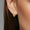 Wholesale 925 Sterling Silver Microinlaid Zircon Geometric Circle Earring