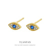 Wholesale 925 Sterling Silver Microinlaid Zircon Geometric Devil's Eye Earrings For Women With Electroplating