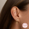 Wholesale Sterling Silver 925 Microinlaid Zircon Tassel Earrings For Women Geometric Minimalist Style