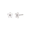Wholesale 925 Sterling Silver Mini Flower Earrings Electroplated Sweet Style For Women