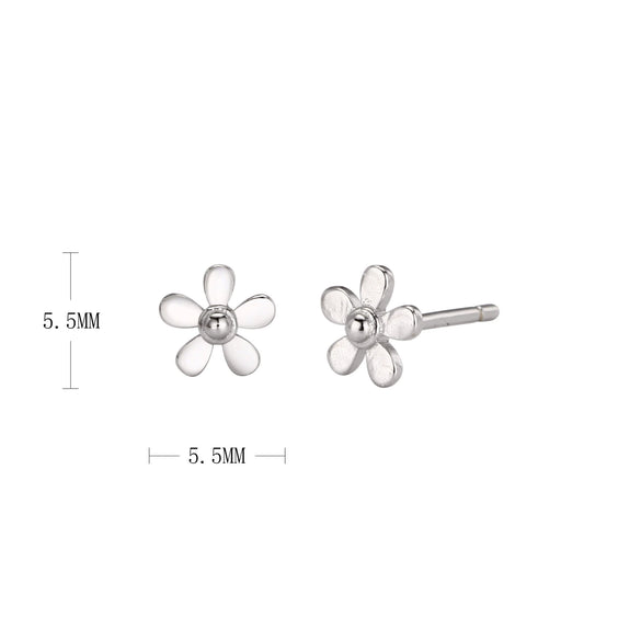 Wholesale 925 Sterling Silver Mini Flower Earrings Electroplated Sweet Style For Women