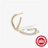 Wholesale 925 Sterling Silver Mini Hoop Stud Earrings With Wave Design And Geometric Pattern Electroplated For Women