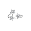 Wholesale 925 Sterling Silver Minimalist Luxury Snowflake Opening Women's Ring With Electroplating Platinum Or 18K Gold And Geometric Design