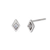 Wholesale Sterling Silver 925 Minimalist Rhombus Inlaid Zircon Tassel Ear Needle Earrings For Women