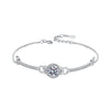 Wholesale 925 Sterling Silver Moissanite Simple Round Women's Bracelet Seiko Light Luxury Geometric Style