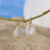 Wholesale 925 Sterling Silver Natural Pearl Earrings Baroque Style Geometric Electroplated Jewelry