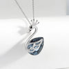 Wholesale 925 Sterling Silver Necklace With Geometric Crown Swan Pendant Electroplated For Women