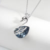 Wholesale 925 Sterling Silver Necklace With Geometric Crown Swan Pendant Electroplated For Women
