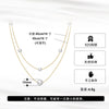 Wholesale 925 Sterling Silver Necklace With Natural Freshwater Pearl Double Layer Overlapping Clavicle Chain Geometric Retro Design Electroplated For Women