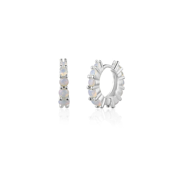 Wholesale Sterling Silver 925 Opal Earrings With Geometric Design And Electroplating