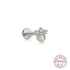Wholesale 925 Sterling Silver Opal Spiral Cartilage Ear Studs With Geometric Styling And Precious Stone Setting