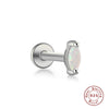 Wholesale 925 Sterling Silver Opal Spiral Cartilage Ear Studs With Geometric Styling And Precious Stone Setting