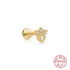 Wholesale 925 Sterling Silver Opal Spiral Cartilage Ear Studs With Geometric Styling And Precious Stone Setting