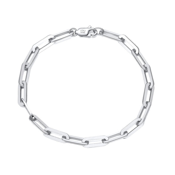 Wholesale 925 Sterling Silver Paper Clip Chain Geometric Style Unisex Necklace