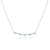 Wholesale 925 Sterling Silver Pear Shaped Blue Zircon Row Necklace For Women Electroplated With Platinum Or 18K Gold