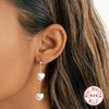 Wholesale Sterling Silver Pearl Earrings For Women With Geometric Design