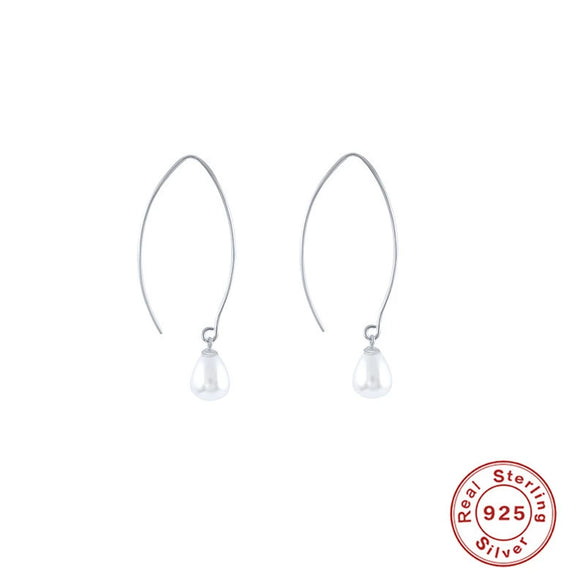 Wholesale Sterling Silver Pearl Earrings For Women With Geometric Design
