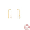 Wholesale Sterling Silver Pearl Earrings For Women With Geometric Design
