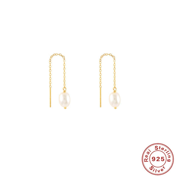 Wholesale Sterling Silver Pearl Earrings For Women With Geometric Design