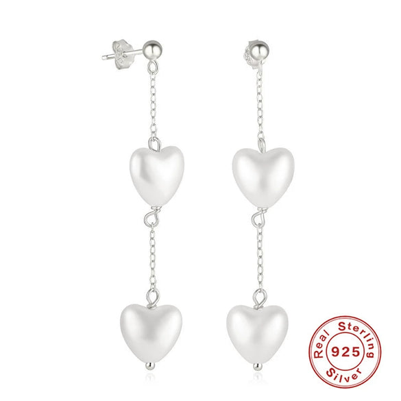 Wholesale Sterling Silver Pearl Earrings For Women With Geometric Design
