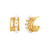 Wholesale Sterling Silver 925 Pearl Earrings With Geometric Ushape Design For Women