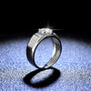 Wholesale 925 Sterling Silver Platinum Plated Moissanite Ring Simple Style With Crown Pattern For Male