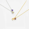 Wholesale 925 Sterling Silver Purple Stone Modern Hanging Necklace Fashionable With Diamond Design
