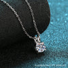 Wholesale 925 Sterling Silver Rabbit Ear Knot Necklace With Simulation Drill Electroplated Animal Zodiac Style Cross Chain