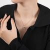 Wholesale 925 Sterling Silver Retro Simple Crescent Geometric Pendant Necklace For Women With Electroplating