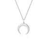 Wholesale 925 Sterling Silver Retro Simple Crescent Geometric Pendant Necklace For Women With Electroplating