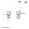 Wholesale 925 Sterling Silver Round Australian Gemstone Cartoon Characters Earrings For Women With Electroplating Design