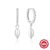 Wholesale 925 Sterling Silver Round Beaded Glossy Tassel Chain Pearl Drop Earrings For Women Set With Pearls Geometric Style