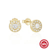 Wholesale 925 Sterling Silver Round C Shaped Simple Classic Diamond Stud Earrings With Electroplating Minimalist Ins Design