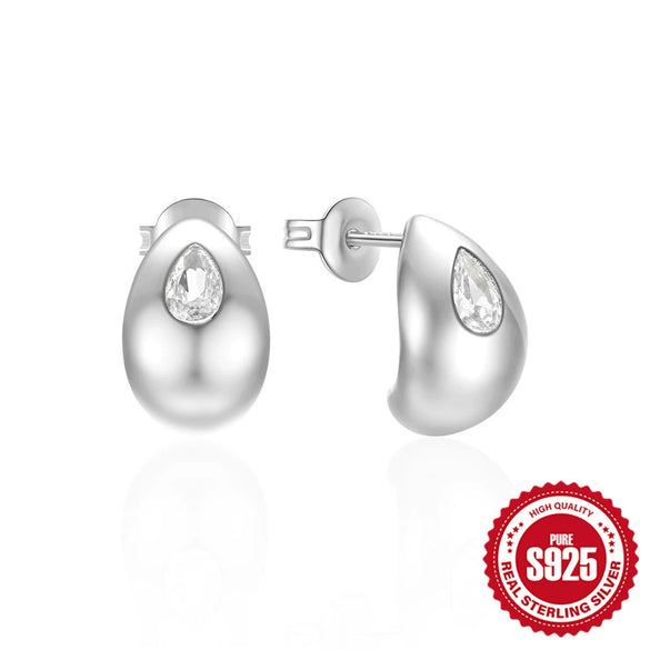 Wholesale 925 Sterling Silver Round C Shaped Simple Classic Diamond Stud Earrings With Electroplating Minimalist Ins Design