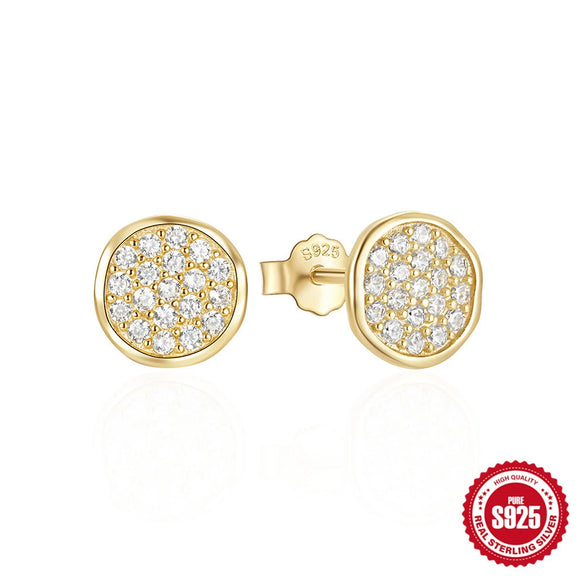 Wholesale 925 Sterling Silver Round C Shaped Simple Classic Diamond Stud Earrings With Electroplating Minimalist Ins Design