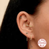 Wholesale Sterling Silver S925 Body Puncture Cartilage Jewelry With Geometric Design Opal Rivet Nose Ring And Geometric Diamond Ear Bone Ring Electroplated For Women