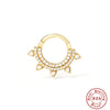 Wholesale Sterling Silver S925 Body Puncture Cartilage Jewelry With Geometric Design Opal Rivet Nose Ring And Geometric Diamond Ear Bone Ring Electroplated For Women