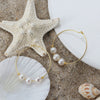 Wholesale 925 Sterling Silver Simple Earrings With Natural Baroque Pearl Electroplated Treatment