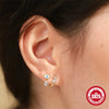 Wholesale 925 Sterling Silver Simple Geometric Devil's Eye Oil Dripping Single Stone Pendant Earrings Electroplated