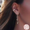 Wholesale 925 Sterling Silver Simple Luxury Noble Geometric Diamondencrusted Chain Tassel Allmatch Stud Earrings For Women