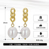 Wholesale 925 Sterling Silver Simple Natural Baroque Pearl Earrings With Geometric Design And Electroplating