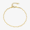 Wholesale 925 Sterling Silver Simple Paper Clip Bracelet With Geometric Pattern And Electroplating For Girls